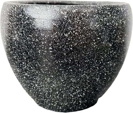 Bitki Tasarımı Ev Dekorasyon Siyah Granit Toprak Saksı Saksılık Salon Çiçeklik - 15 CM