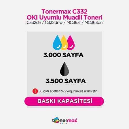 Oki Uyumlu C332 Muadil Toner Takım