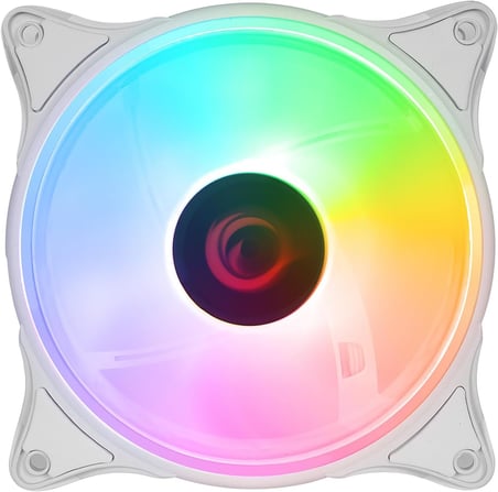 Rampage GLARE F50 38CFM 1200RPM 12cm Rainbow 3P+4P Molex Soketli Kasa Soğutma Fanı 38CFM 1200RPM 12cm Gökkuşağı (BEYAZ)