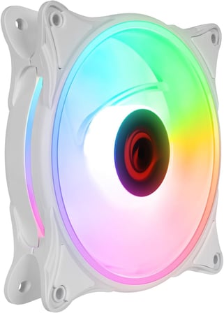 Rampage GLARE F50 38CFM 1200RPM 12cm Rainbow 3P+4P Molex Soketli Kasa Soğutma Fanı 38CFM 1200RPM 12cm Gökkuşağı (BEYAZ)