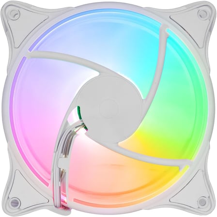 Rampage GLARE F50 38CFM 1200RPM 12cm Rainbow 3P+4P Molex Soketli Kasa Soğutma Fanı 38CFM 1200RPM 12cm Gökkuşağı (BEYAZ)