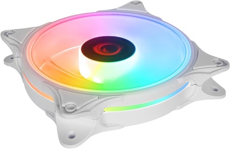 Rampage GLARE F50 38CFM 1200RPM 12cm Rainbow 3P+4P Molex Soketli Kasa Soğutma Fanı 38CFM 1200RPM 12cm Gökkuşağı (BEYAZ)