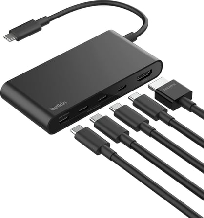 USB-C Hub, 5 Portlu Hub, 4K HDMI Görüntüleme, 60Hz, 100W Güç Dağıtımı, 10 Gbps Hızlı Veri Aktarımı, USB-C Çoklu Bağlantı Noktalı Adaptör, MacBook, iPad Pro, Chromebook ve Dahası ile Uyumlu