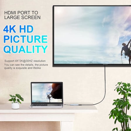 USB C HUB, Yerleştirme İstasyonu, 11'i 1 arada USB C Adaptörü, 4K HDMI, VGA, USB 3.0 Bağlantı Noktaları, C Tipi PD, Gigablit Ethernet RJ45, SD/TF Kartları, 3,5 mm AUX, MacBook Pro/Air ile Uyumlu, Daha