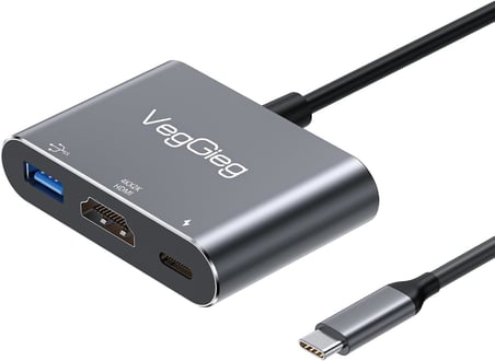 Type-C to 4K HDMI Type-C PD100W USB-A 3.0 Hub Dönüştürücü Adaptör
