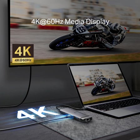 UH9120C, 4K 60Hz HDMI, Gigabit RJ45 Port, 100W Hızlı Şarj, SD ve MicroSD Kart Yuvası, 5Gbps Data Transfer Hızı, 9'u Bir Arada USB-C Hub