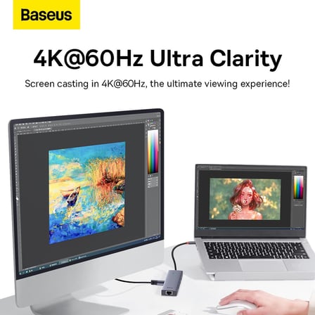7w1 UltraJoy 7 Bağlantı Noktalı Hub (USB-C'den 1xHDMI4K@30Hz+2xUSB 3.0+1xPD+RJ45+SD/TF3.0)