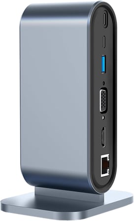 USB C to HDTV + VGA + 7 Ports HUB + SD/TF Readcarder SB C Hub Dizüstü Bilgisayar Bağlantı İstasyonu, VGA ile 12'si 1 Arada Dock, HDMI 4K, 100Mbps Ethernet, 3 x USB-A 3.0 ve 100W USB- ZR773