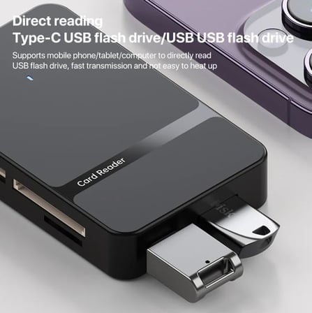 Kyrotech 8İN1 Type-C Çoklayıcı Adaptör, USB HUB Çevirici USB A, SD, TF, MS Kart Girişli Çok Portlu Dönüştürücü, Laptop, Android, Tablet, Macbook Uyumlu, Hızlı Veri Aktarımı, Tak-Çalıştır