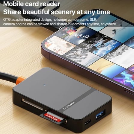 Kyrotech 8İN1 Type-C Çoklayıcı Adaptör, USB HUB Çevirici USB A, SD, TF, MS Kart Girişli Çok Portlu Dönüştürücü, Laptop, Android, Tablet, Macbook Uyumlu, Hızlı Veri Aktarımı, Tak-Çalıştır