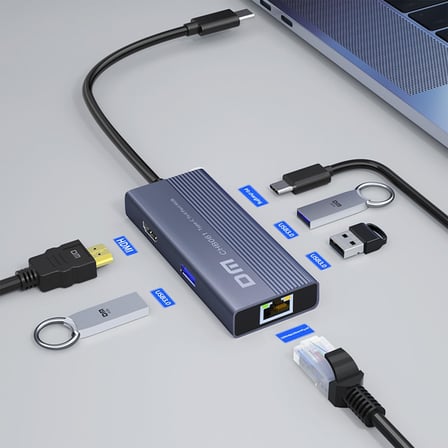CHB061 Type-C to 4K HDMI 3*USB3.0 Gigabit Ethernet PD 60W Çoklayıcı Hub