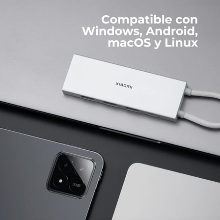 Xiaomi Hub Type C 5'i 1 arada hub, 5 tip (3 USB bağlantı noktası, 1 C tipi bağlantı noktası ve bir HDMI bağlantısı), Windows, Andorid, MacOS ve Linux ile uyumlu, yüksek veri okuma hızı, 4K UHD