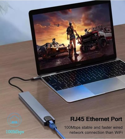 10-in-1 USB C Çoklayıcı, HDMI, RJ45 Ethernet, SD/TF Kart, USB 3.0/2.0 Bağlantı Noktaları, 100W PD Şarj, Gümüş