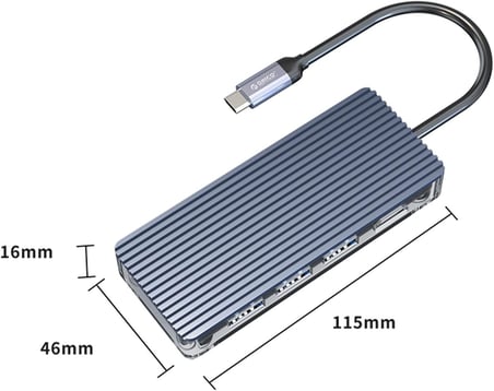 6 Portlu USB 3.0 HDMI 4K@30Hz TF/SD Kart Okuyucu Çoklayıcı HUB Gri