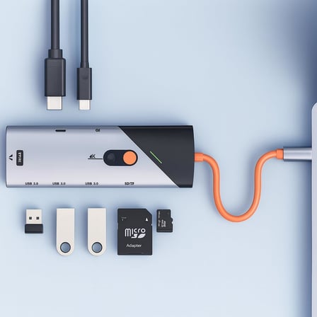 8in1 USB-C Docking Station – 4K 60Hz HDMI, 1000Mbps Ethernet, 3×USB 3.0, 90W PD Şarj, SD/TF Kart Okuyucu, Taşınabilir Çoklu Bağlantı Hub’ı Laptop Tablet ve Telefon İçin | ZR1146