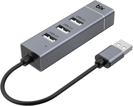 BX03HB USB 2.0 Hub 3 Port ve RJ45 Ethernet Adaptör 10/100Mbps MacBook Uyumlu Çoklayıcı (3 adet USB 2.0 ve 1 adet Ethernet)