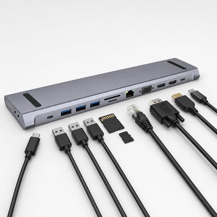 13 in 1 Port USB-C Hub 4K HDMI DP VGA 100W PD Ethernet SD ZR1356