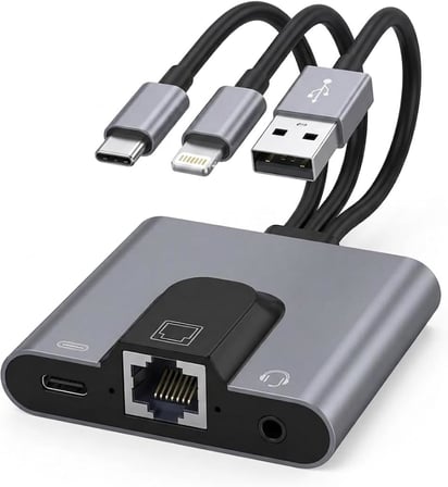 Type-C - RJ45 Ethernet Adaptörü & 3.5mm Ses Girişli PD Şarj Destekli USB-C Hub/Docking Station