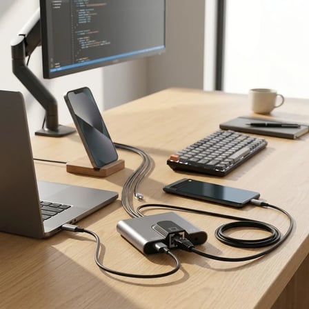 Type-C - RJ45 Ethernet Adaptörü & 3.5mm Ses Girişli PD Şarj Destekli USB-C Hub/Docking Station
