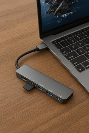 7'si 1 Arada USB-C Hub – 2x USB 3.0, 2x Type-C, 2x SD/TF Kart Okuyucu, 1x HDMI – 4K UHD Görüntü Aktarımı ve Hızlı Veri Transferi