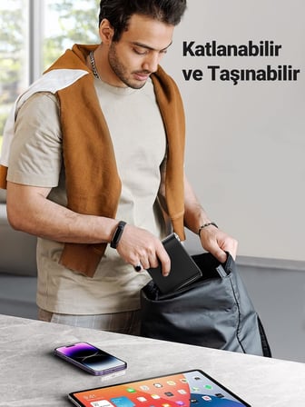Katlanabilir Tablet Standı iPad MediaPad ile Uyumlu Tablet Tutacağı Surface Galaxy Tab iPhone (Siyah)
