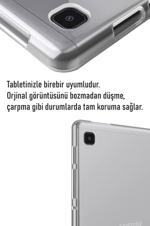 Samsung Galaxy Tab A9 Şeffaf Kılıf Silikon Tablet Kılıfı Ultra İnce Buzlu Şeffaf Kılıf (Tab A9)