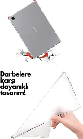 Samsung Galaxy Tab A9 Şeffaf Kılıf Silikon Tablet Kılıfı Ultra İnce Buzlu Şeffaf Kılıf (Tab A9)