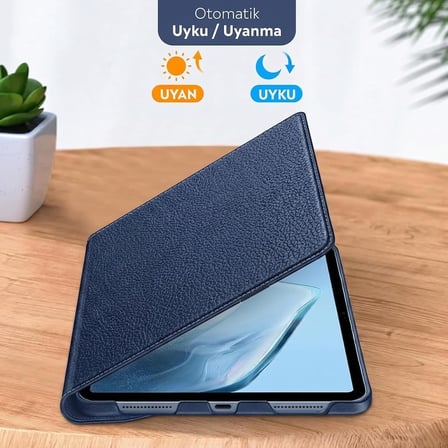 Apple iPad Yatay ve Dikey Standlı 360 Derece Döner Tablet Kılıfı (iPad 10.Nesil 10.9/iPad A16 Lacivert)