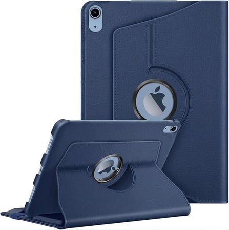 Apple iPad Yatay ve Dikey Standlı 360 Derece Döner Tablet Kılıfı (iPad 10.Nesil 10.9/iPad A16 Lacivert)