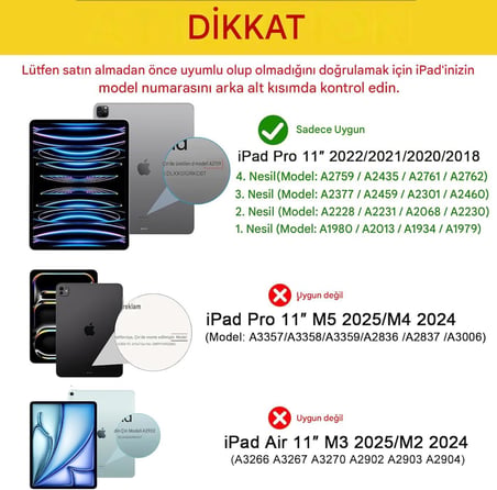 iPad Pro 11 1/2/3/4 Nesiller (2018-2022) ile Uyumlu Köşe Korumalı Şeffaf Esnek Antishock Kılıf Şeffaf