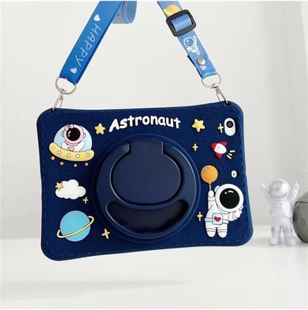 Covpor Standlı Askılı Karakterli Çocuk Kılıfı Samsung Galaxy Tab A11 Plus / A9 Plus (11 inç) ile uyumlu - Astronot