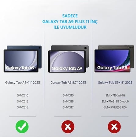 Covpor Standlı Askılı Karakterli Çocuk Kılıfı Samsung Galaxy Tab A11 Plus / A9 Plus (11 inç) ile uyumlu - Astronot