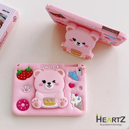 SWEET ASTRONOT Tablet Kılıfı Standlı Askılı Kalın Silikon Yapı Yüksek Koruma Stand Olması ile Kullanım kolaylığı Güvenlik Şıklık ve Kullanışlılık burada (SWEET PEMBE, ipad 5-6 9,7')