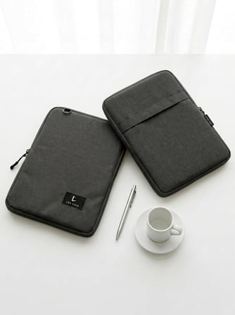 Premium Tablet Çantası ve Organizer - İçi Cepli, Darbe Emici Koruyucu Kılıf (Siyah)