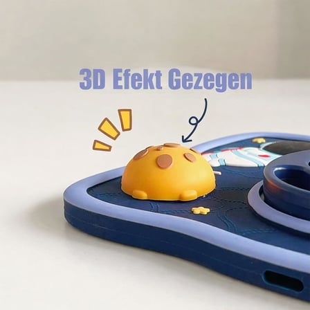Samsung Galaxy Tab A11 Plus ile Uyumlu Kılıf 360 Derece Döner Stand Yatay Dikey Kullanılabilir, Kawaii Askılı Tasarım Kalem Yuvası Özellikli Sevimli Space-Man Tasarımı