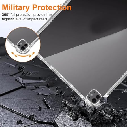 Samsung Galaxy Tab S6 Lite ile uyumlu P610 Kılıf Tablet Nitro Anti Shock Silikon Tamamen Şeffaf Görünümlü Kapak Galaxy Tab S6 Lite ile uyumlu tablet kılıf Şeffaf Renk