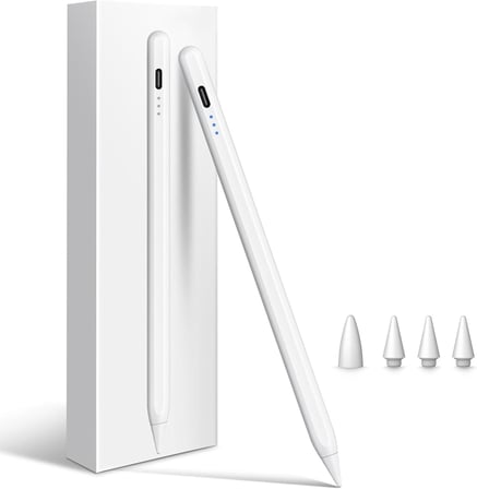 iPad için Kalem (2022-2018), Led Göstergeli, Eğim Sensörü Avuç İçi Reddetme Kalemi Apple iPad 10/9/8/7/6. Nesil, iPad Air 5./4./3. Nesil, iPad Pro 11 ve 12.9", ipad mini 6/5