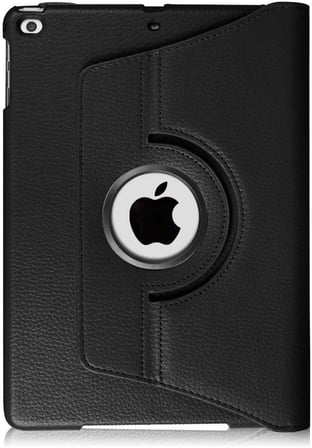 Apple iPad 9.7 2018 (A1893-A1954) için Kılıf 360 Dönerli Stand Deri Siyah [iPad 9.7 2018 ile Uyumlu Kılıf - Siyah]