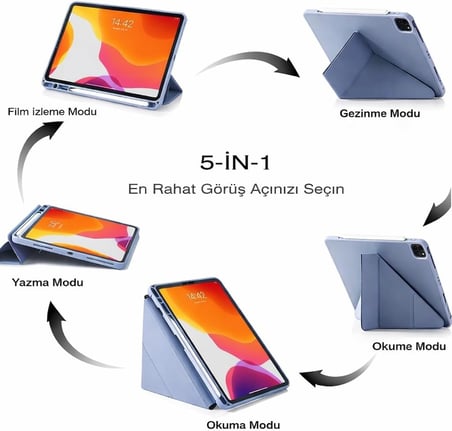 Samsung Galaxy X900 ile uyumlu Tab S8 Ultra Kılıf 14.6' Kalem Koyma Bölmeli Stand Olan Uyku Modlu Suni Deri Yarı transparan Arka Yüzey Attravtive Smart Cover Lavanta