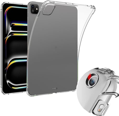 iPad Air 13 ile uyumlu 2025 M3 Kılıf Tablet Nitro Anti Shock Silikon Tamamen Şeffaf Görünümlü Kapak iPad Air 13 ile uyumlu tablet kılıf Şeffaf Renk