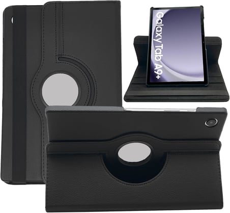 Samsung Galaxy Tab A9 Plus X210 360 Derece Döner Yatay ve Dikey Standlı Tablet Kılıfı Siyah