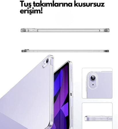Samsung Galaxy A7 Lite T220 İle Uyumlu Kılıf Kamera Lens Korumalı Şeffaf Silikon Tablet Kılıfı Sova