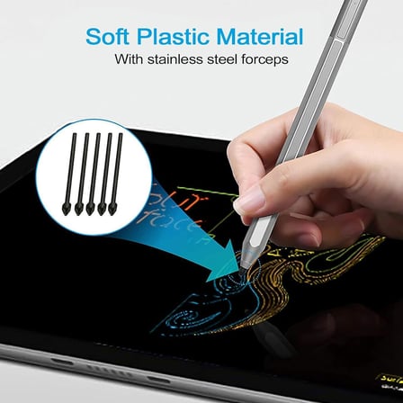 Kalem Değiştirme Uçları, 5 Adet Yedek Uç Seti, Yumuşak Stylus Kalem Uçları ile Araçlar ve Plastik Kutu, Çoğu Tab S7, Tab S6, Note 10, Note 20 ve Tüm Versiyonlar İçin Uyumlu