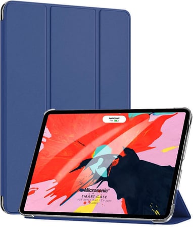 Apple iPad Pro 12.9`` 2022 6. Nesil için Kılıf (A2436-A2764-A2437-A2766) Slim Translucent Back Smart Cover Lacivert [iPad Pro 12.9 2022 ile Uyumlu Kılıf - Lacivert]