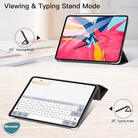 Apple iPad Pro 12.9`` 2022 6. Nesil için Kılıf (A2436-A2764-A2437-A2766) Slim Translucent Back Smart Cover Lacivert [iPad Pro 12.9 2022 ile Uyumlu Kılıf - Lacivert]