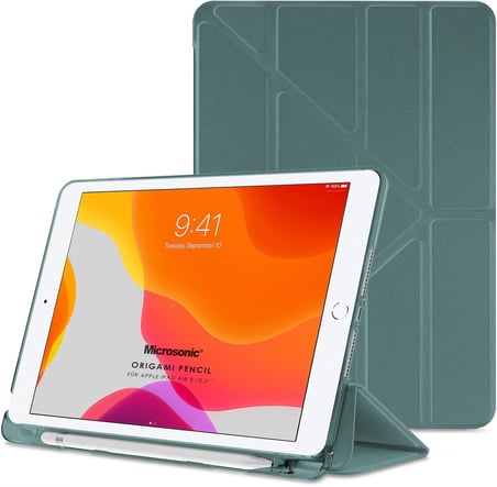 Apple iPad Pro 10.5'' için Kılıf (A1701-A1709-A1852) Origami Pencil Koyu Yeşil [iPad Pro 10.5 2017 ile Uyumlu Kılıf - Koyu Yeşil]