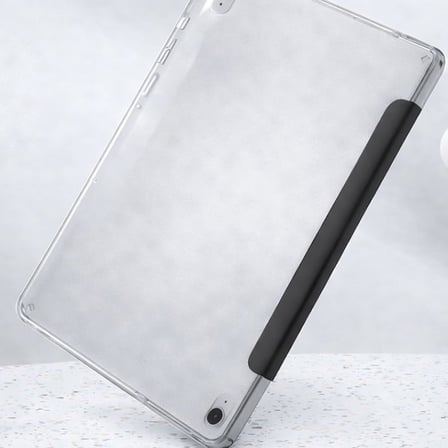 Samsung Galaxy Tab S8 Plus ile uyumlu Tablet Kılıfı Şeffaf Arka Kapak Smart Cover Katlanabilir Standlı Kalem Yuvalı Darbe Emici Koruyucu Tablet Kılıfı Akıllı Uyku Özellikli Kırmızı
