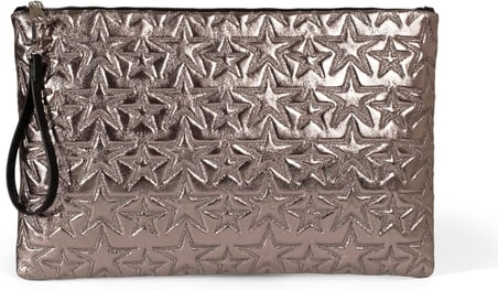 Yıldız Desenli Platin Parlak Bilgisayar Tablet Çantası Çıkarılabilir Bileklik Askılı 39 × 25 cm