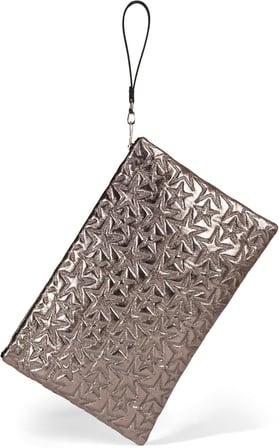 Yıldız Desenli Platin Parlak Bilgisayar Tablet Çantası Çıkarılabilir Bileklik Askılı 39 × 25 cm