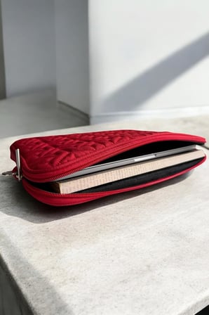 Aggu Bebe iPad Air Pro, Matepad, Galaxy Tablet Kılıfı, Kapitoneli, Omuz Askılı, Kırmızı, Kapaklı, 11-12 İnç Uyumlu